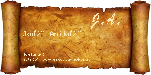 Joó Anikó névjegykártya